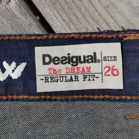 Desigual The DREAM Regular Fit RAINBOW JEANS Size 26 - Picture 6 of 16